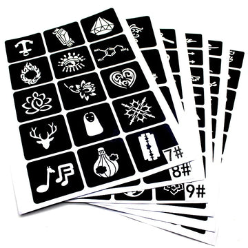 Airbrush Small Reusable Paint Tattoo Stencil Kit