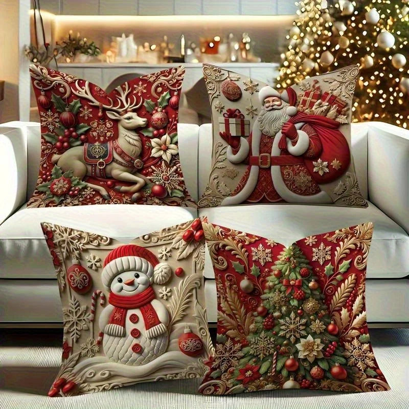 1pcs 2D Christmas Pillow Cover
