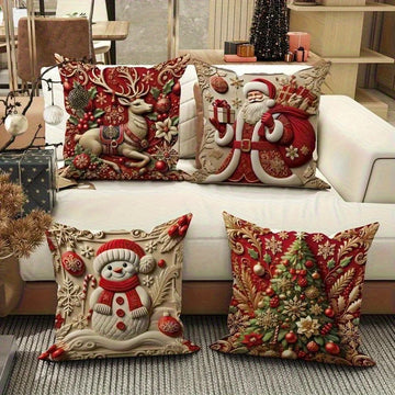 1pcs 2D Christmas Pillow Cover