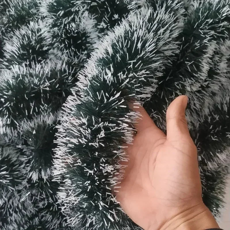 Christmas Ribbon Garland Green Cane