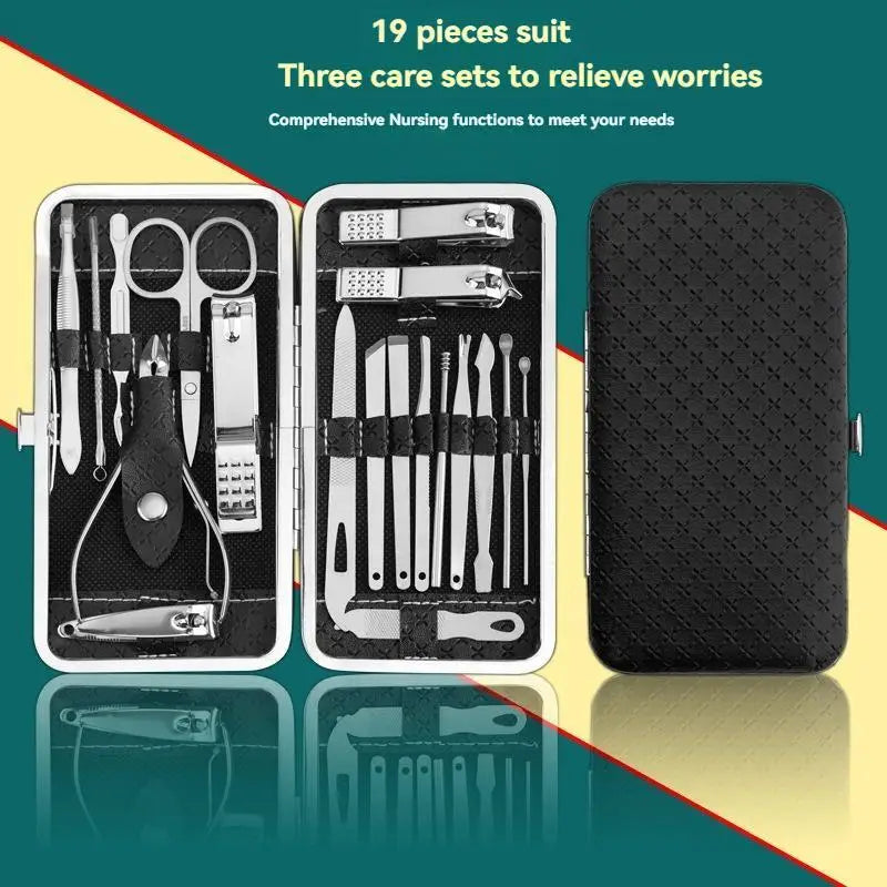 19pcs Stainless Steel Nail Scissor Set